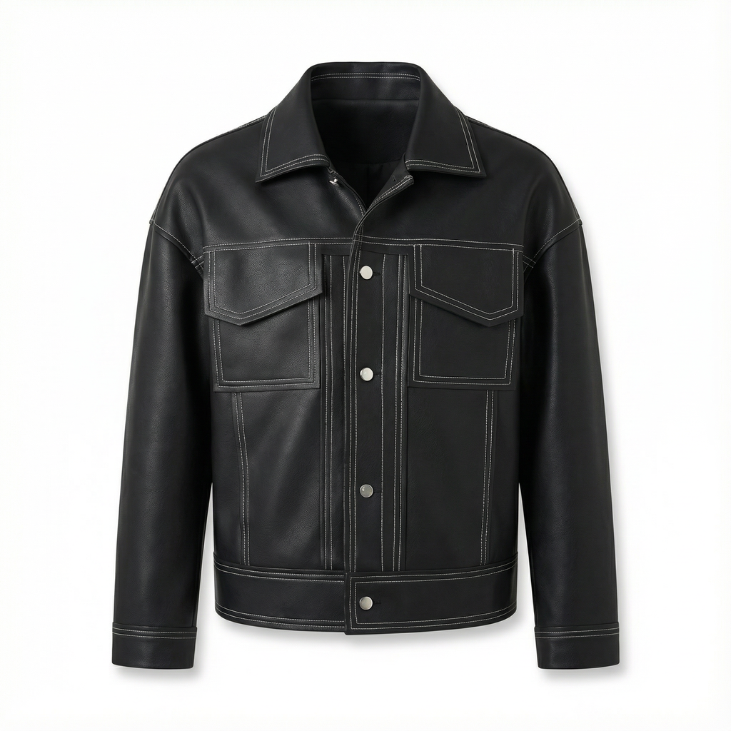 Short Leather Jacket Men's