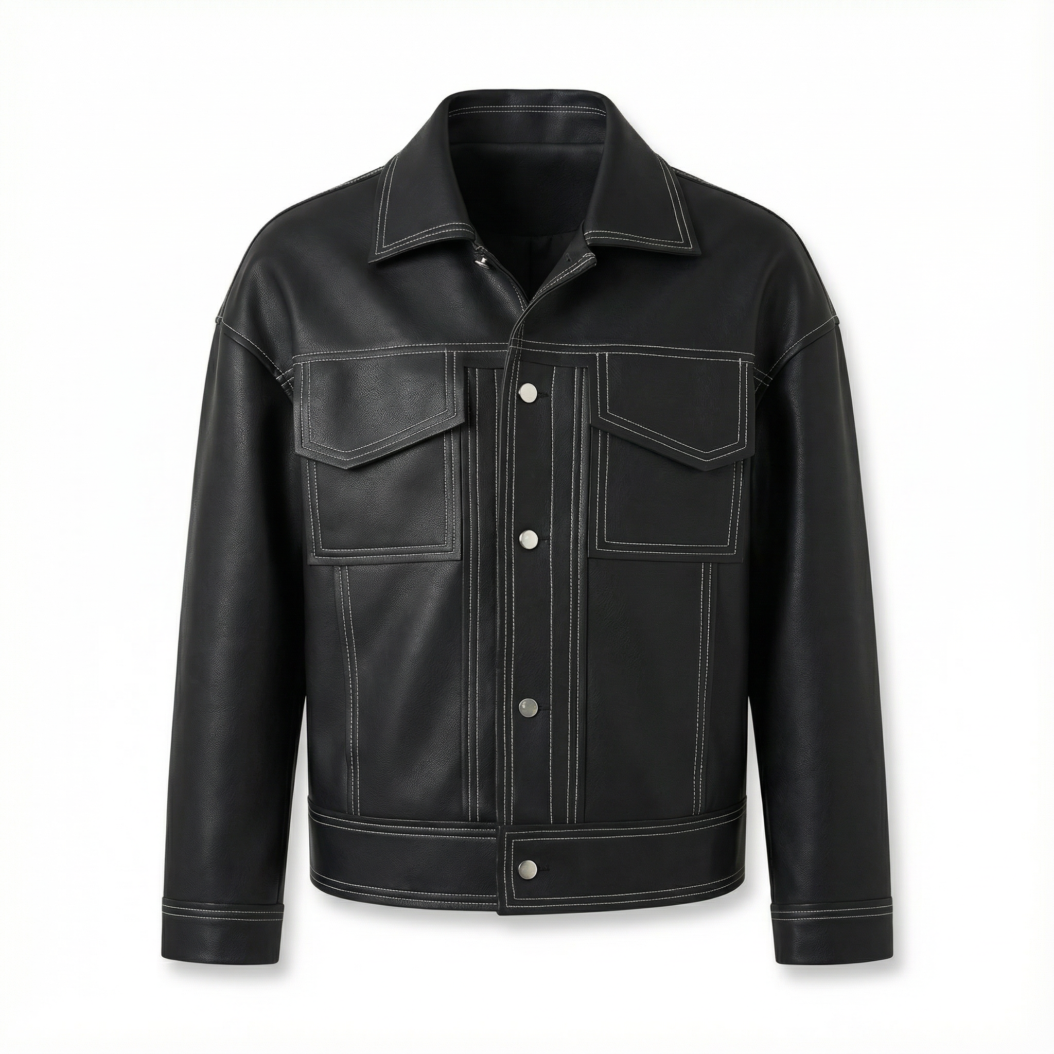 Short Leather Jacket Men's
